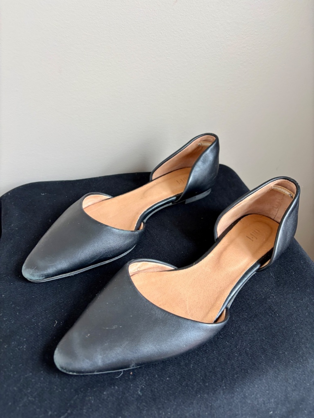 J Jill D'Orsay Black Leather Flats